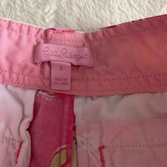 Lilly Pulitzer Womens Callie Pink Day Lilly Scalloped Hem Shorts Size 2 - Picture 4 of 9